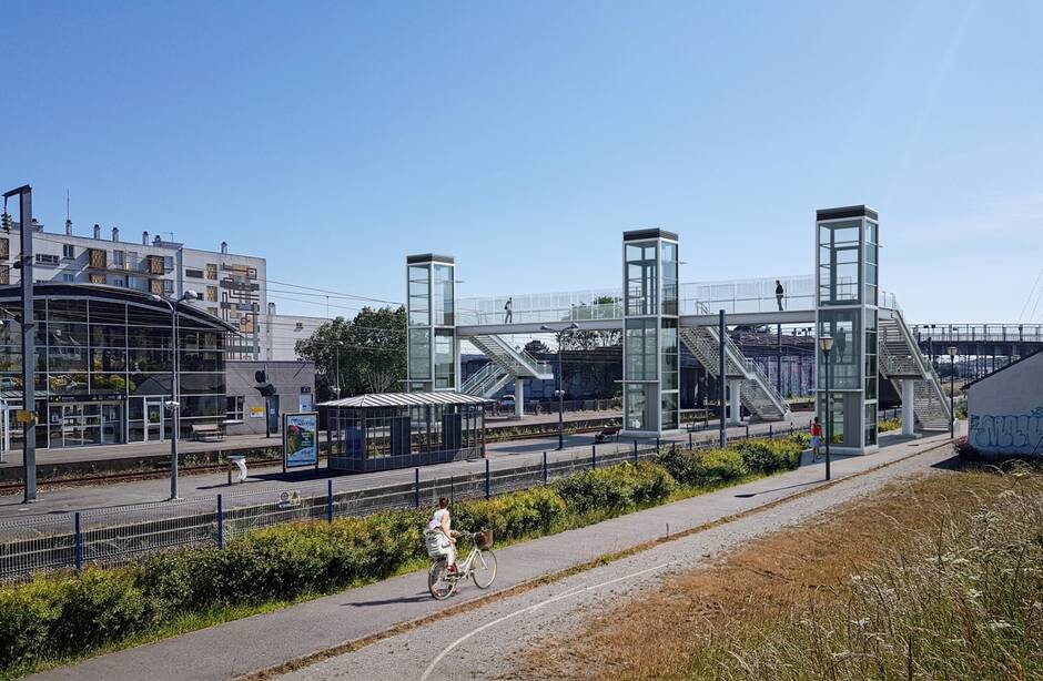Construction d’une passerelle métallique pour la gare de Landerneau